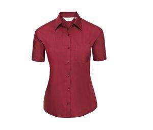 RUSSELL COLLECTION JZ35F - Ladies’ Poplin Shirt Classic Red