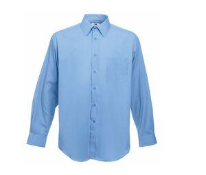 Fruit of the Loom SC410 - Poplin long sleeve shirt Mid Blue