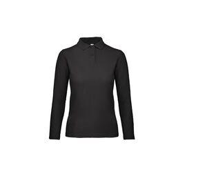 B&C ID1LW - Polo manches longues femme Black