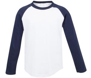 SF Mini SM271 - Dziecięca koszulka baseballowa z długim rękawem White/ Oxford Navy