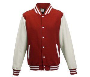 AWDIS JH043 - Bluza baseballowa Fire Red/White