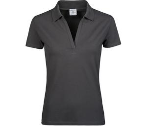 Tee Jays TJ1409 - Damska luksusowa koszulka polo z dekoltem w szpic Dark Grey
