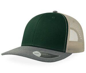 ATLANTIS AT212 - Casquette style trucker Bottle Green / Grey Melange / Beige