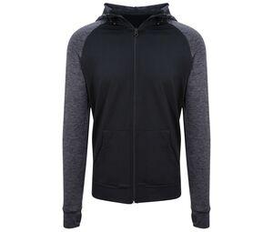 JUST COOL JC057 - Sweat homme contrasté Black / Black Slate Melange