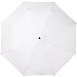PF Concept 109143 - Składany, automatycznie otwierany/zamykany parasol Bo 21” wykonany z plastiku PET z recyklingu White