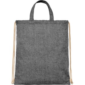 PF Concept 120460 - Plecak Pheebs z bawełnianym sznurkiem ściągającym z recyklingu o gramaturze 210 g/m² Heather Black