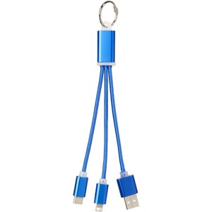 PF Concept 134961 - Kabel do ładowania 3w1 Metal z kółkiem na klucze Royal Blue