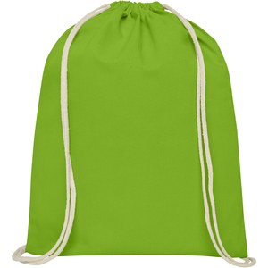 PF Concept 120575 - Plecak Oregon wykonany z bawełny o gramaturze 140 g/m² ze sznurkiem ściągającym Lime