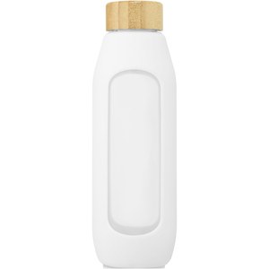 PF Concept 100666 - Tidan Butelka z borokrzemianowego szkła o pojemności 600 ml z silikonowym uchwytem White