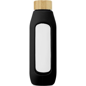 PF Concept 100666 - Tidan Butelka z borokrzemianowego szkła o pojemności 600 ml z silikonowym uchwytem Solid Black