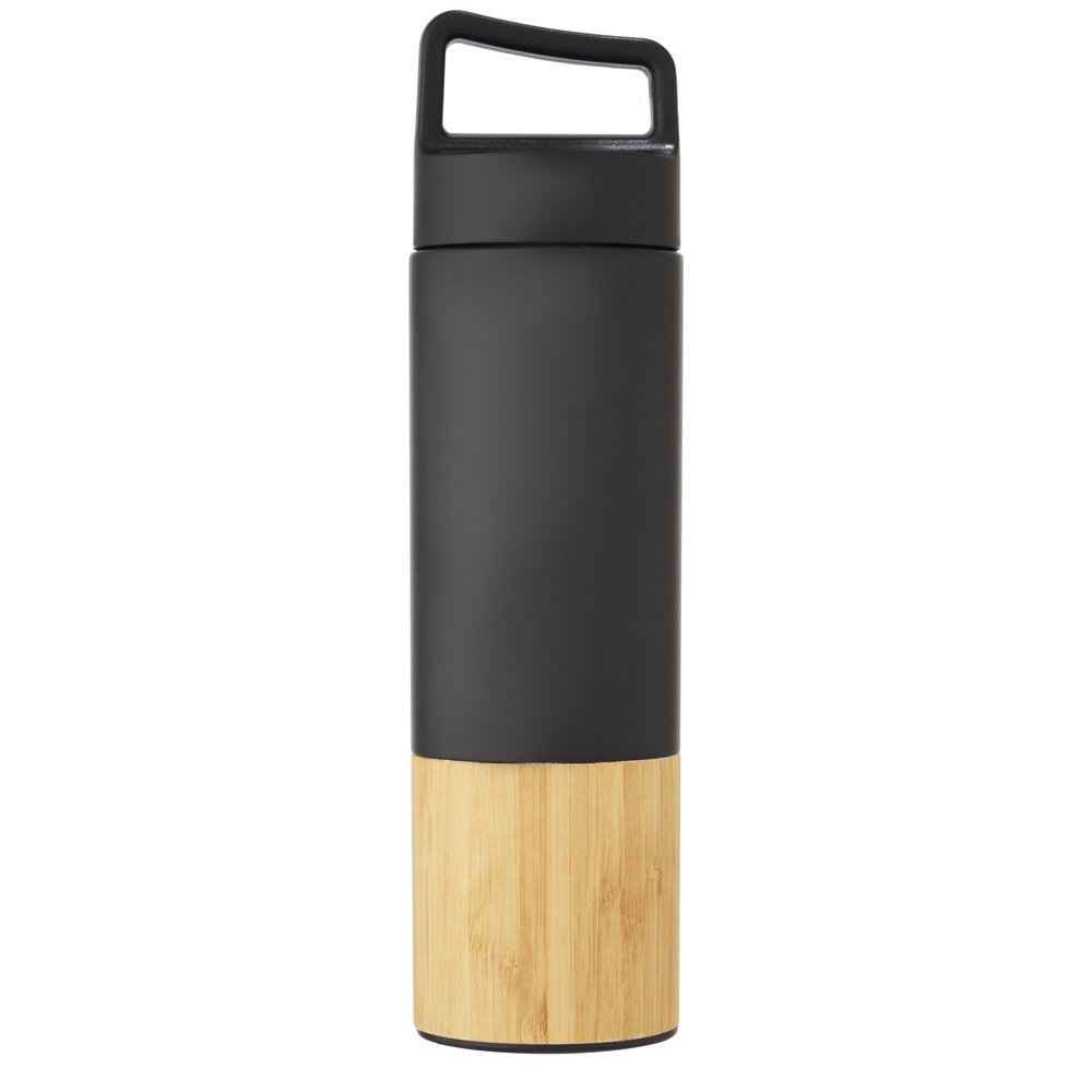 PF Concept 100669 - Torne miedziana, izolowana próżniowo butelka ze stali nierdzewnej o pojemności 540 ml z bambusową ścianką zewnętrzną