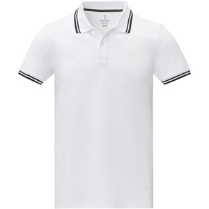 Elevate Life 38108 - Męska koszulka polo Amarago z kontrastowymi paskami i krótkim rękawem White