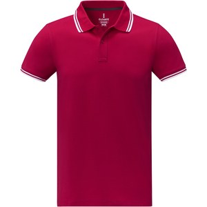 Elevate Life 38108 - Męska koszulka polo Amarago z kontrastowymi paskami i krótkim rękawem Red