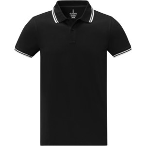 Elevate Life 38108 - Męska koszulka polo Amarago z kontrastowymi paskami i krótkim rękawem Solid Black