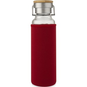 PF Concept 100696 - Szklana butelka Thor o pojemności 660 ml z neoprenowym pokrowcem Red