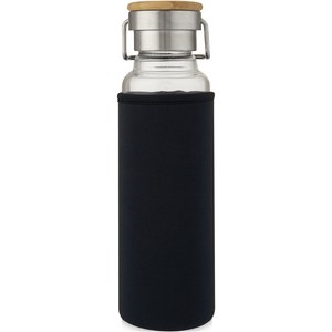 PF Concept 100696 - Szklana butelka Thor o pojemności 660 ml z neoprenowym pokrowcem Solid Black