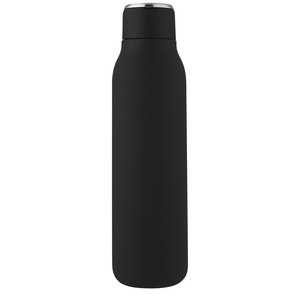 PF Concept 100672 - Miedziana butelka izolowana próżniowo Marka o pojemności 600 ml z metalową pętelką Solid Black