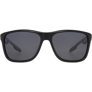 PF Concept 127027 - Eiger sportowe okulary przeciwsłoneczne ze szkłami spolaryzowanymi z futerałem z tworzywa PET pochodzącego z recyclingu Solid Black