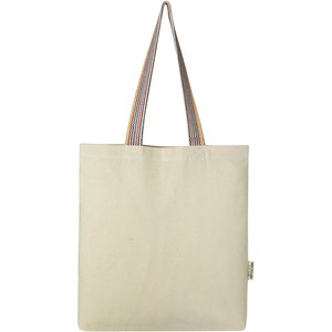 PF Concept 120642 - Rainbow torba na zakupy o pojemności 5 l z bawełny z recyklingu o gramaturze 180 g/m² Natural