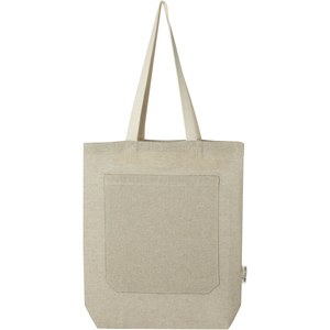 PF Concept 120643 - Pheebs torba na zakupy o pojemności 9 l z bawełny z recyklingu o gramaturze 150 g/m² i z przednią kieszenią Heather Natural