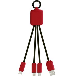 SCX.design 2PX001 - Kabel z podświetlonym logo 3w1 z brelokiem - SCX.design C15 Mid red