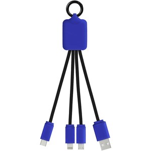 SCX.design 2PX001 - Kabel z podświetlonym logo 3w1 z brelokiem - SCX.design C15 Reflex Blue