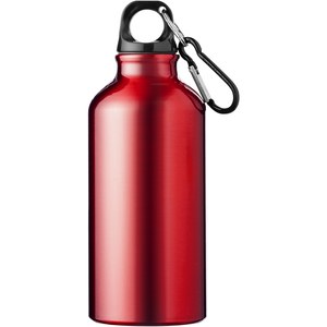 PF Concept 100738 - Oregon butelka na wodę z karabińczykiem wykonana z aluminium z recyklingu z certyfikatem RCS o pojemności 400 ml Red