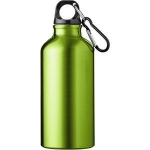 PF Concept 100738 - Oregon butelka na wodę z karabińczykiem wykonana z aluminium z recyklingu z certyfikatem RCS o pojemności 400 ml Apple Green