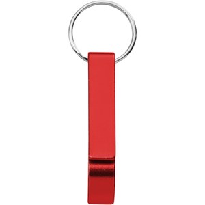 PF Concept 104571 - Tao otwieracz do butelek i puszek z łańcuchem do kluczy wykonany z aluminium pochodzącego z recyklingu z certyfikatem RCS  Red