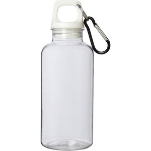 PF Concept 100778 - Oregon butelka na wodę o pojemności 400 ml z karabińczykiem wykonana z tworzyw sztucznych pochodzących z recyklingu z certyfi White