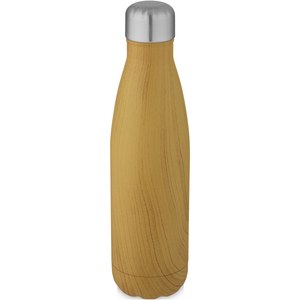 PF Concept 100683 - Izolowana próżniowo butelka Cove ze stali nierdzewnej o pojemności 500 ml z nadrukiem imitującym drewno